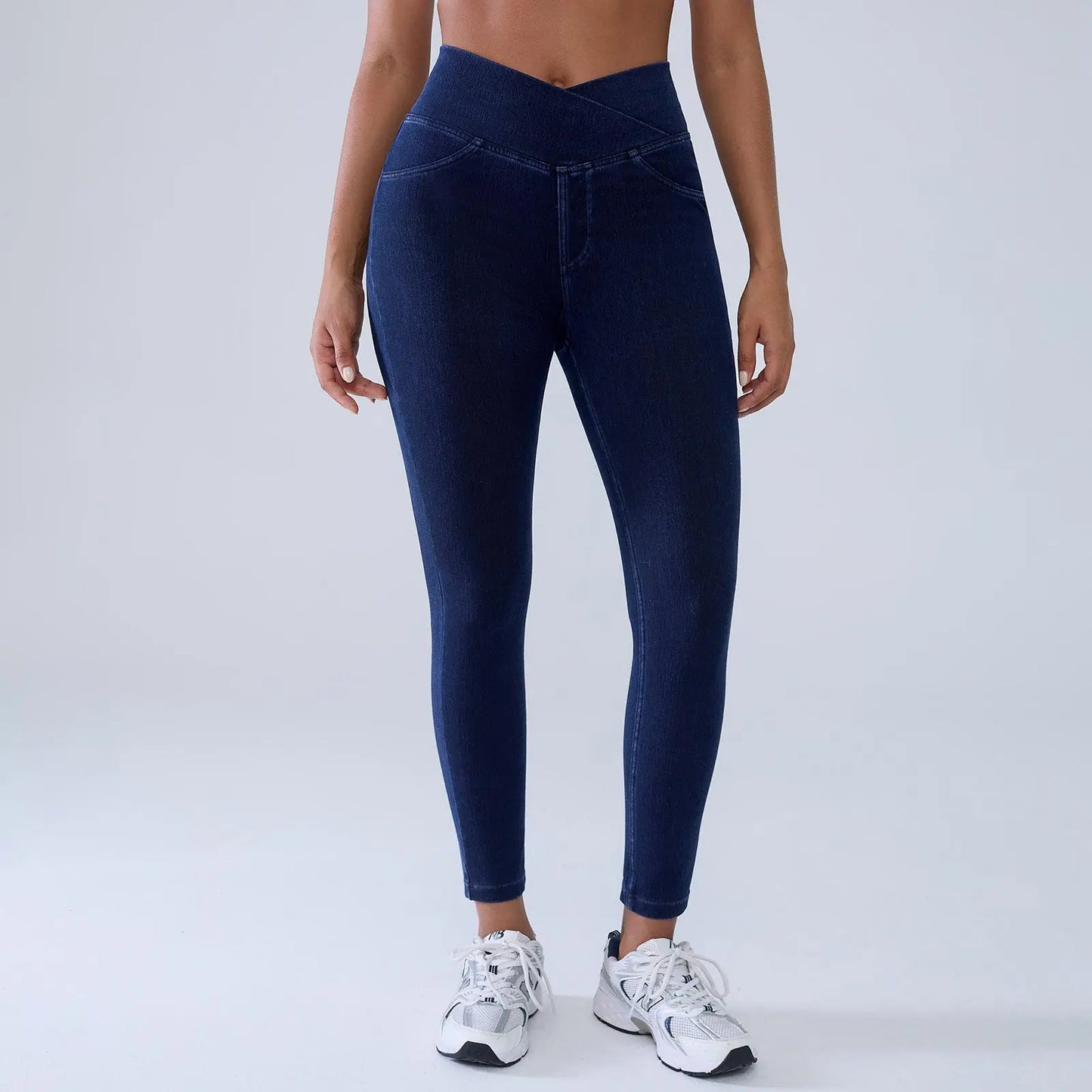 Women's Crossover High-Waisted Stretch Jeans