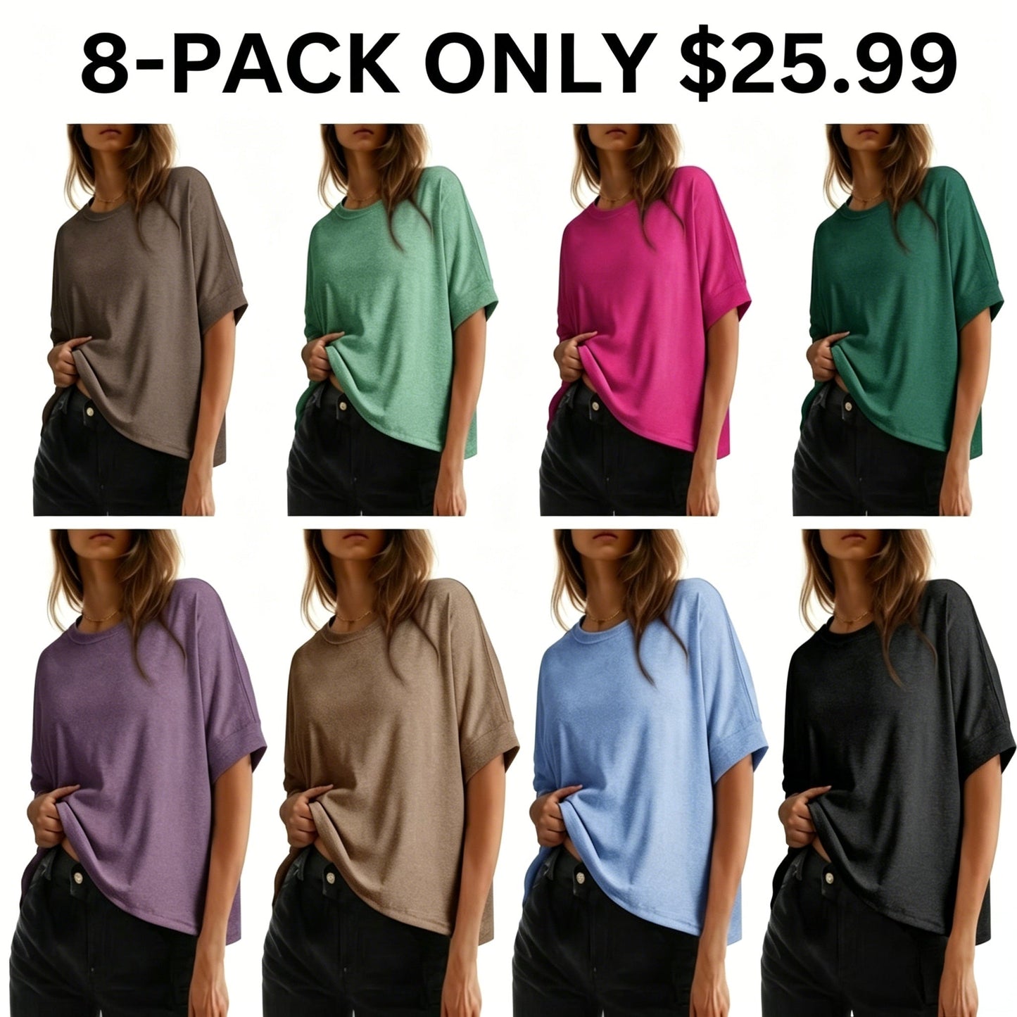 Women's Tops for Women 2026 Loose Oversized Basic Tee Comfortable Soft Fabric Flattering Fit