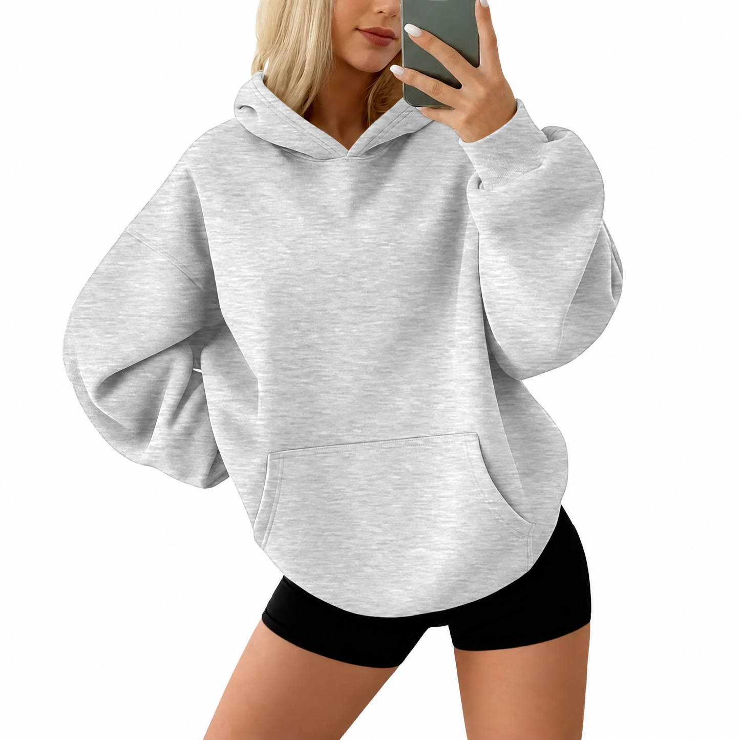 Women's oversized fleece hoodie with pockets