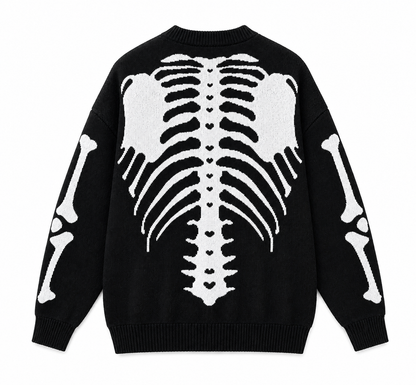 🎃Bestseller unisex Halloween knit cardigan. Skeleton print, button‐front V‐neck loose fit. Soft for spooky season & daily fall wear, multiple sizes available.🔥