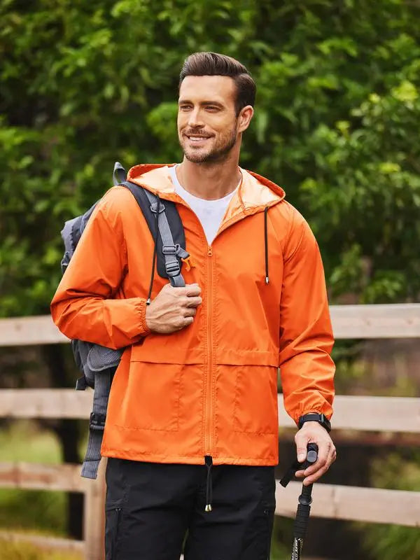 Men's Packable Jacket Outdoor Waterproof