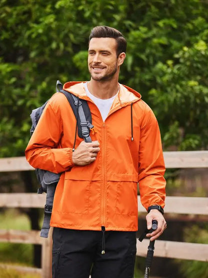 Men's Packable Jacket Outdoor Waterproof