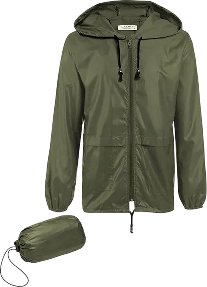 Men's Packable Jacket Outdoor Waterproof