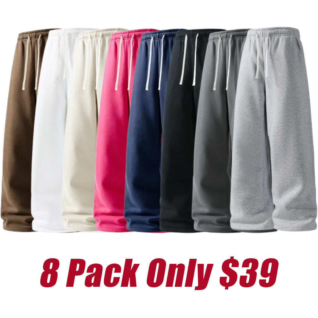 Ultra-Soft Wide-Leg Sweatpants 4-Pack for Men