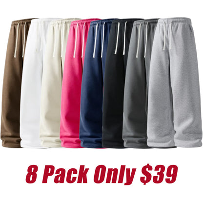 Ultra-Soft Wide-Leg Sweatpants 4-Pack for Men