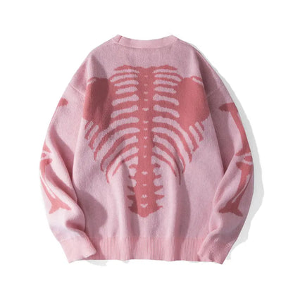 🎃Bestseller unisex Halloween knit cardigan. Skeleton print, button‐front V‐neck loose fit. Soft for spooky season & daily fall wear, multiple sizes available.🔥