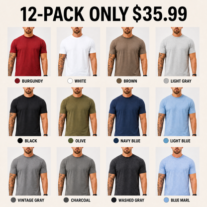 Men's Muscle Fit T-Shirt Bundle - Everyday Value Pack