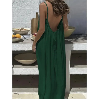 🔥Women's Cotton Linen Backless Loose Dress🔥 10-Piece Pack - Includes All Colors, Only $24