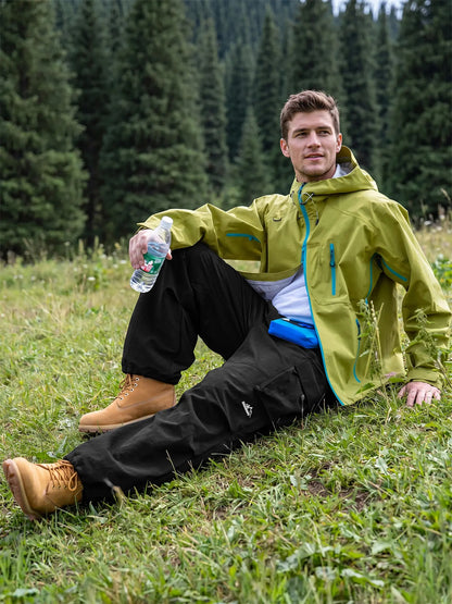 Unisex Baggy Parachute Cargo Pants Lightweight Water Resistant Elastic Waist Gorpcore Streetwear Trousers with Pockets