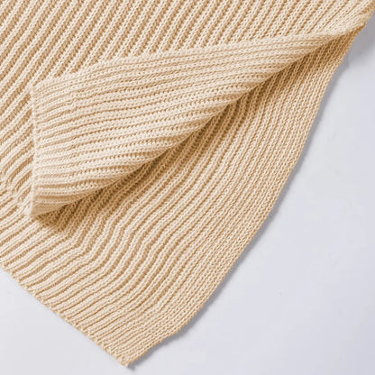 Women's Oversized Puff Short Sleeve Knit Sweater Casual Round Neck Side Slit Elegant Pullover Top