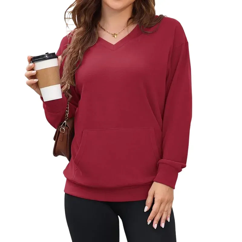 Women's Hoodless V-neck Sweatshirt