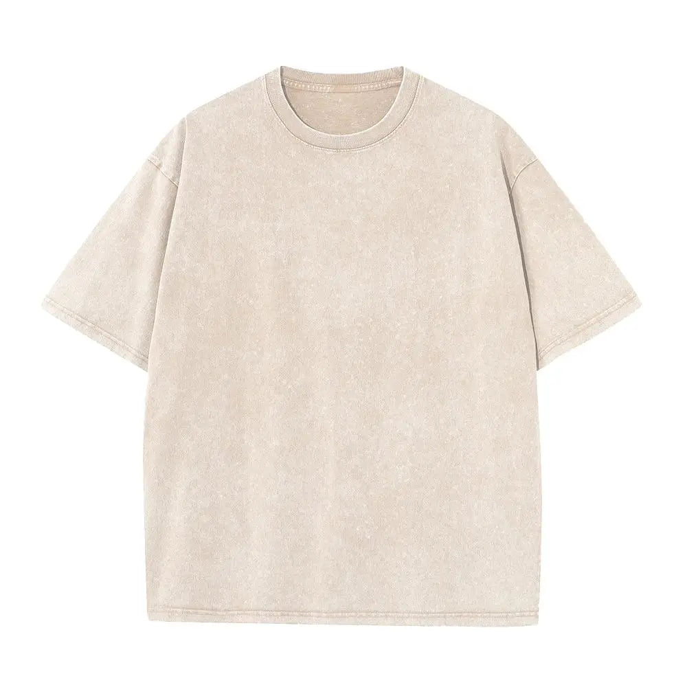Men’s Oversized Vintage Acid-Wash T-Shirt – 100% Heavyweight Cotton Streetwear for Gym & Everyday Wear