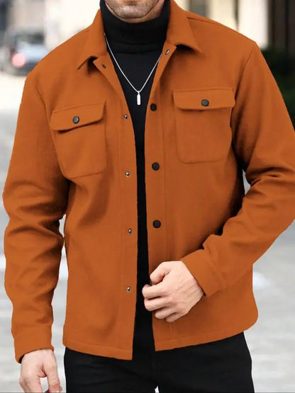 Men's Plain Long Sleeve Jacket