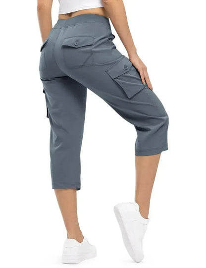 Women's Cargo Capris Lightweight Hiking Pants Shorts Cropped Cotton