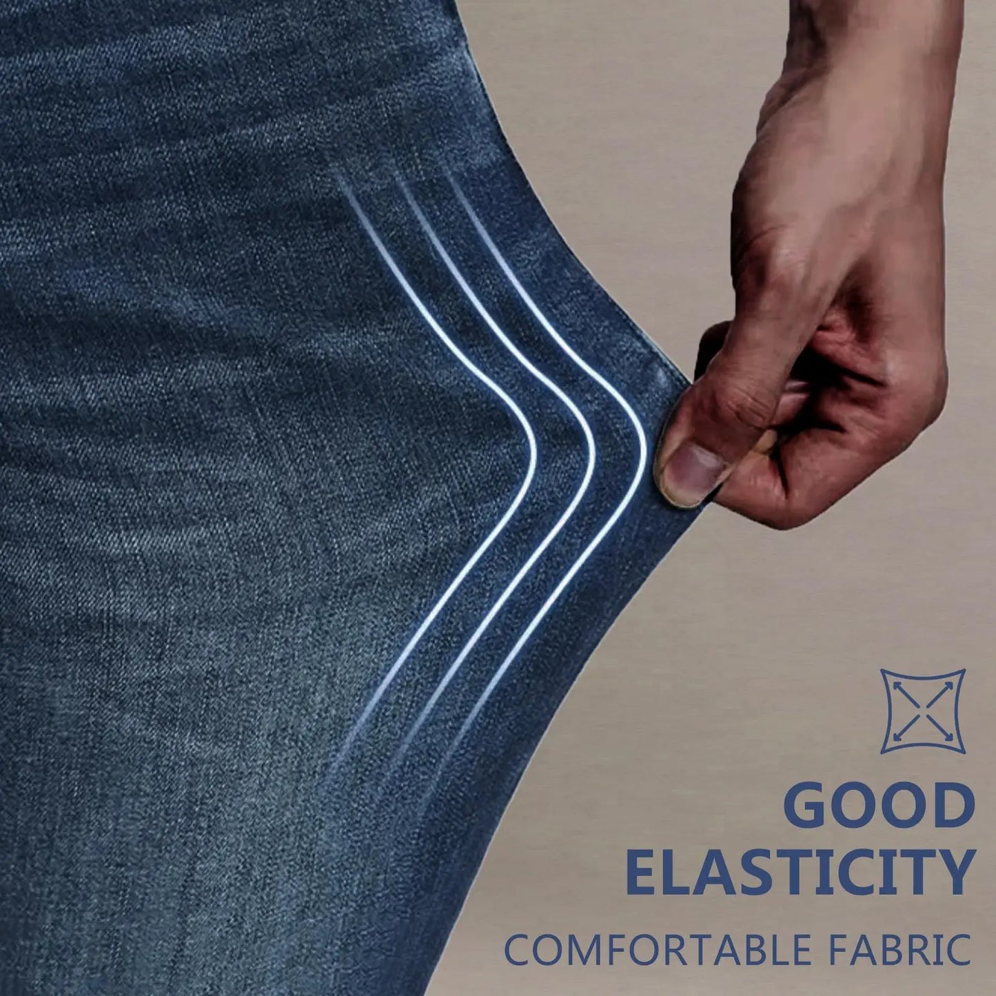 🔥 BEST SELLER | Men’s Stretch Cotton Loose-Fit Drawstring Jeans