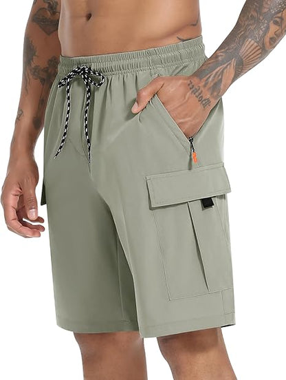 Men's Casual Stretch Cargo Shorts Quick Dry Lightweight Stretch Hiking Shorts for Men with 5 Pockets