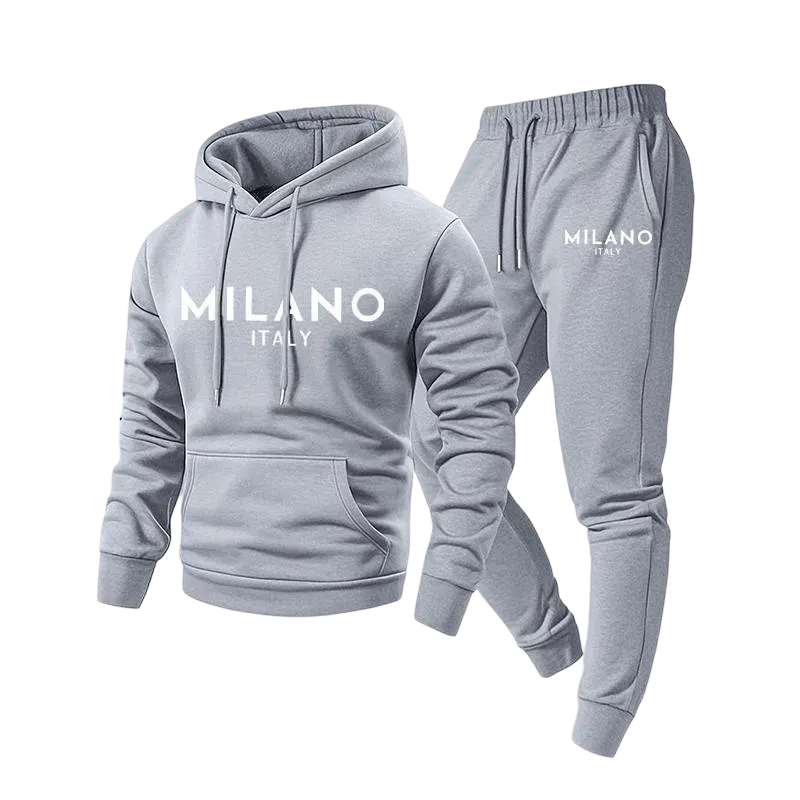 Men's Printed Hoodie and Sweatpants Set