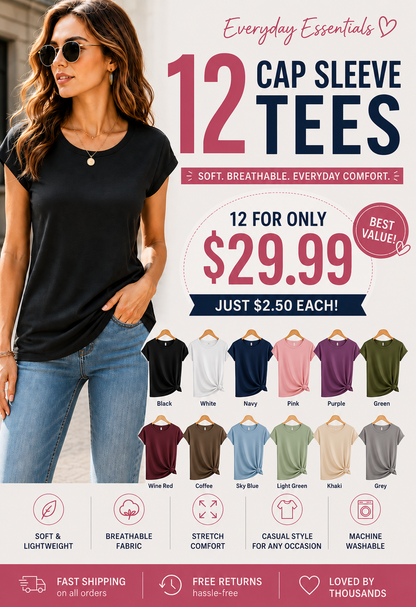 Everyday Essentials Cap Sleeve Tee