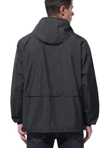 Men Waterproof Raincoat Windbreaker Lightweight Packable Rain Jacket