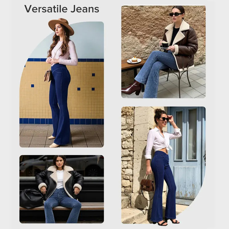Women's Crossover High-Waisted Stretch Jeans