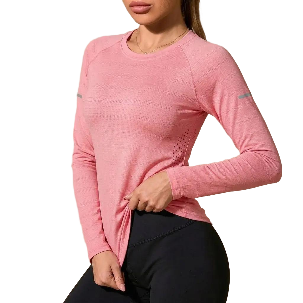 Women’s Quick-Dry Long Sleeve Sports Tops, Breathable Lightweight Shirts for Running & Outdoor Activities