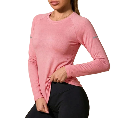 Women’s Quick-Dry Long Sleeve Sports Tops, Breathable Lightweight Shirts for Running & Outdoor Activities