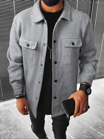 Men's Plain Long Sleeve Jacket
