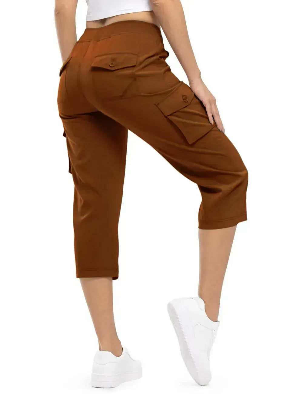 Women's Cargo Capris Lightweight Hiking Pants Shorts Cropped Cotton