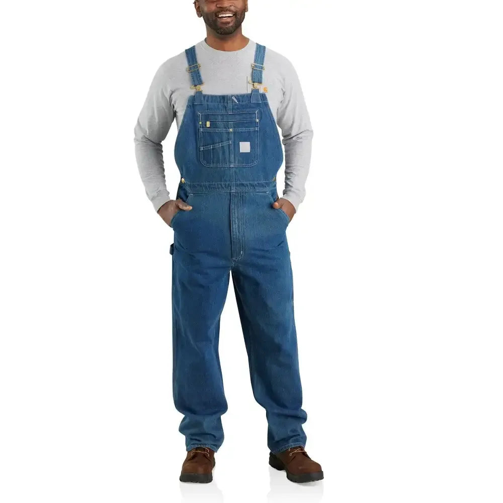 🔥Men's Denim Bib Overalls, Workwear with Adjustable Straps and Convenient Tool Pockets