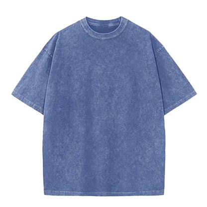 Men’s Oversized Vintage Acid-Wash T-Shirt – 100% Heavyweight Cotton Streetwear for Gym & Everyday Wear