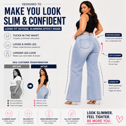 👍🔥Limited-Time Promotion- Mid-low Rise Baggy Jeans Stretchy Wide Leg