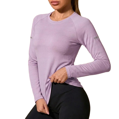 Women’s Quick-Dry Long Sleeve Sports Tops, Breathable Lightweight Shirts for Running & Outdoor Activities
