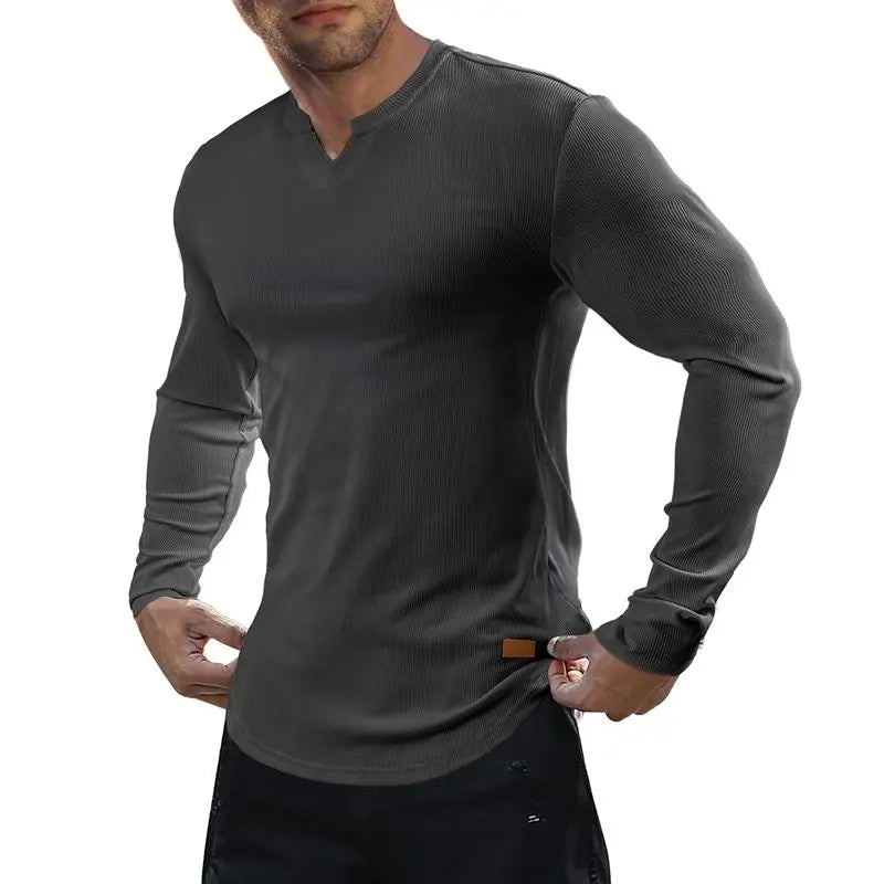 Men's Plain Casual Muscle Shirts for Men Slim Fitted