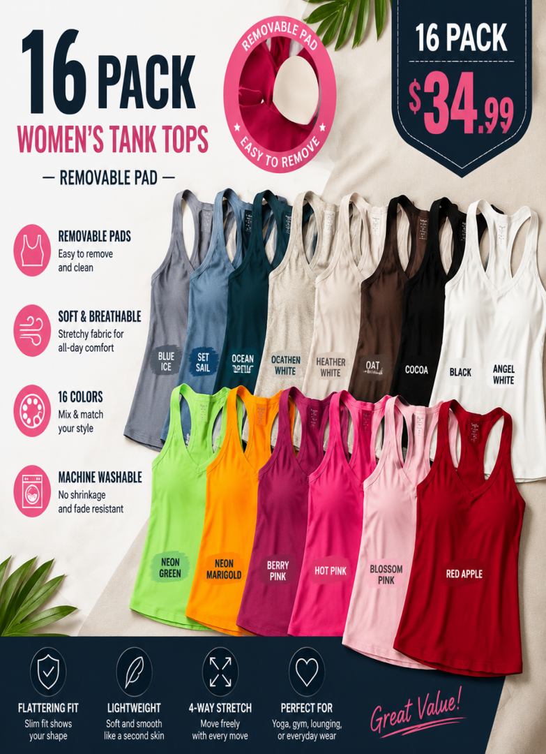Danysu V Neck Racer Back Tank Top for Women Padded Ribbed Long Tank Fitted Basic Cami Tops