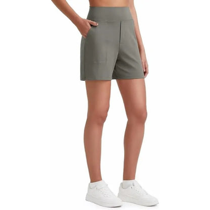 Women's Athletic Shorts High Waisted Running Yoga Shorts Summer Casual Burmuda Shorts with Pockets Activewear