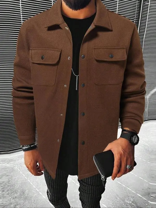 Men's Plain Long Sleeve Jacket