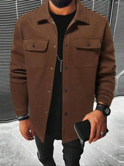 Men's Plain Long Sleeve Jacket