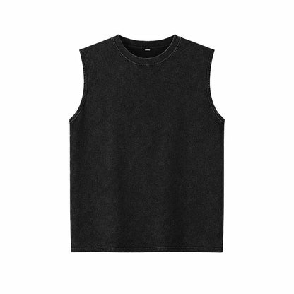 Men’s Vintage Acid-Wash Cotton Sleeveless Tank Top
