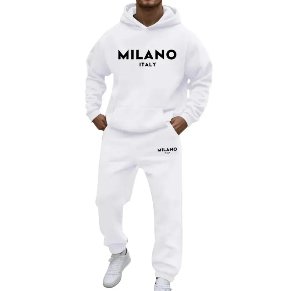 Men's Printed Hoodie and Sweatpants Set