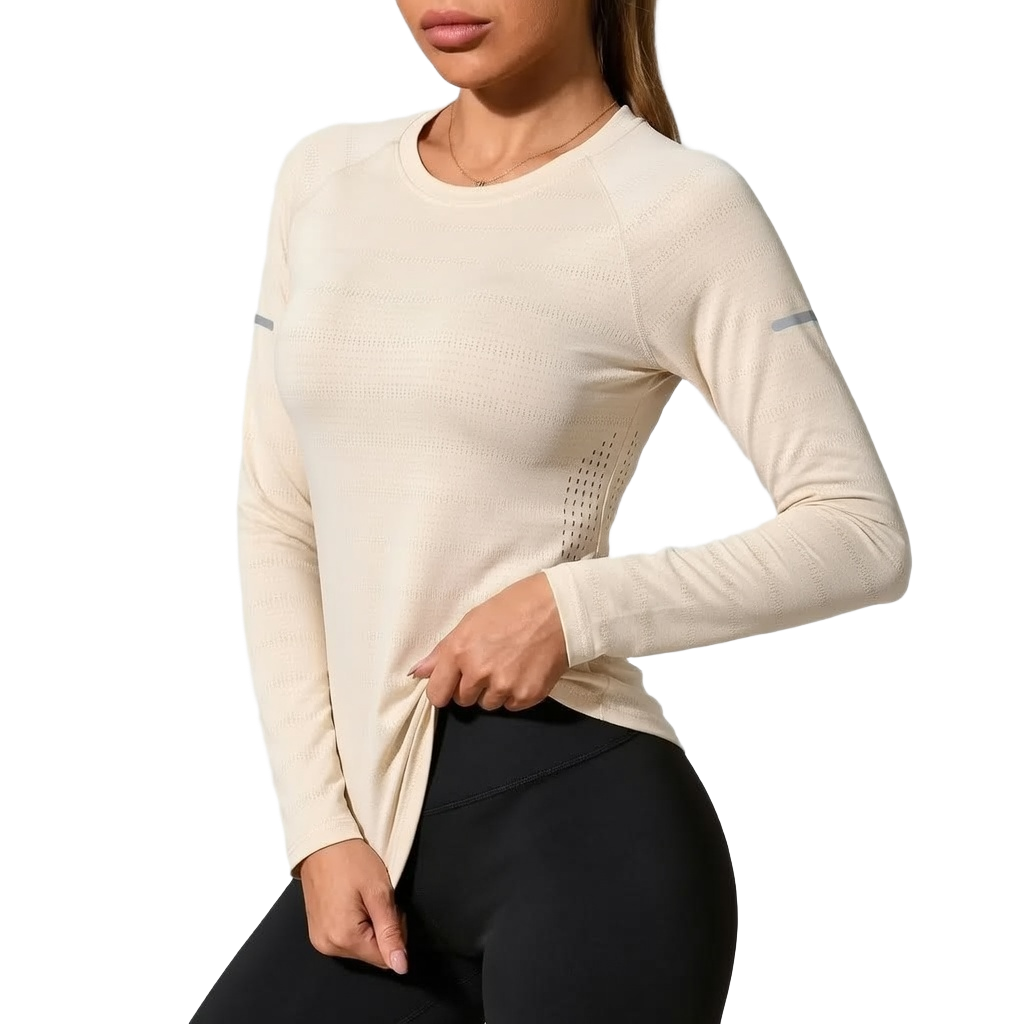 Women’s Quick-Dry Long Sleeve Sports Tops, Breathable Lightweight Shirts for Running & Outdoor Activities