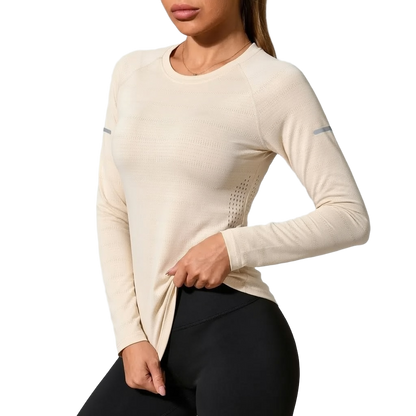 Women’s Quick-Dry Long Sleeve Sports Tops, Breathable Lightweight Shirts for Running & Outdoor Activities