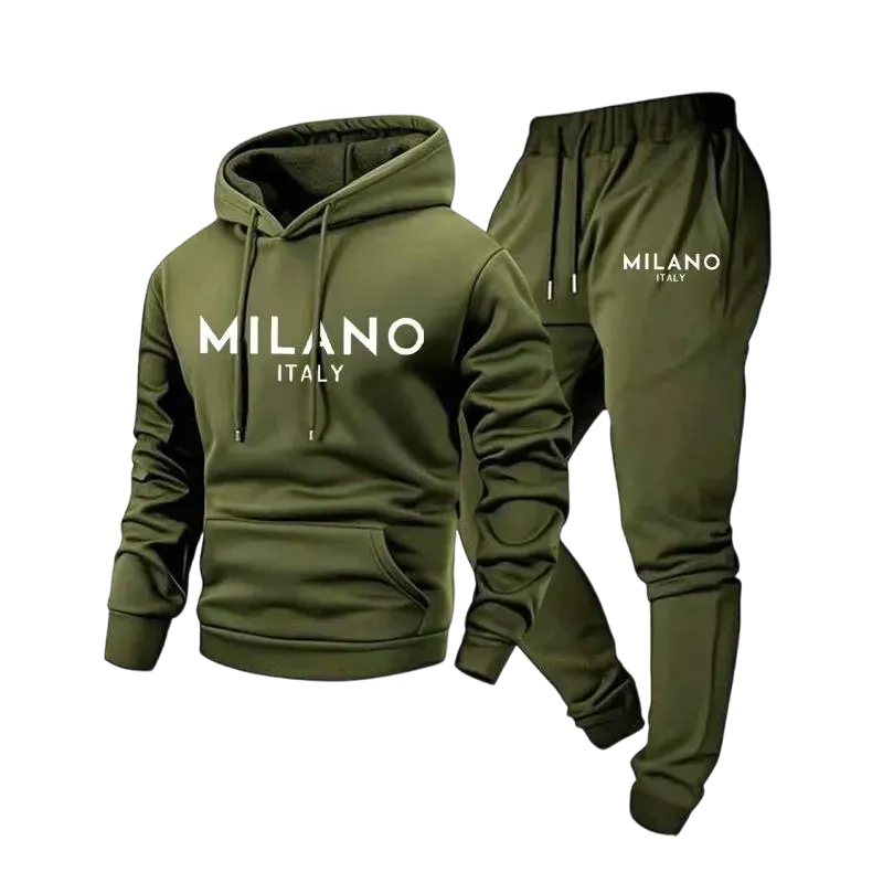 Men's Printed Hoodie and Sweatpants Set