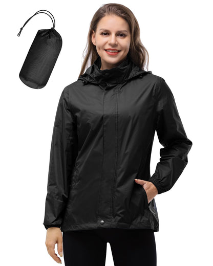 Men Waterproof Raincoat Windbreaker Lightweight Packable Rain Jacket