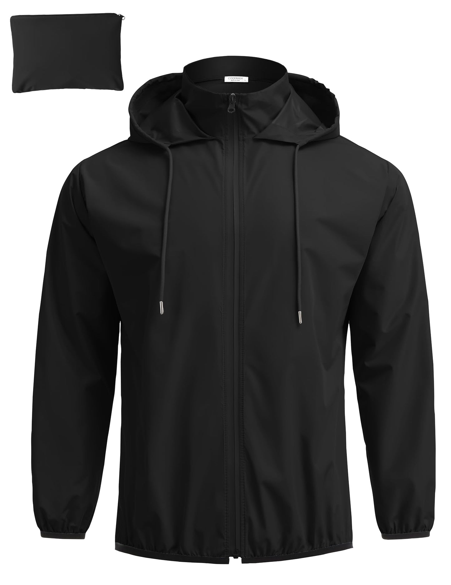Men Waterproof Raincoat Windbreaker Lightweight Packable Rain Jacket
