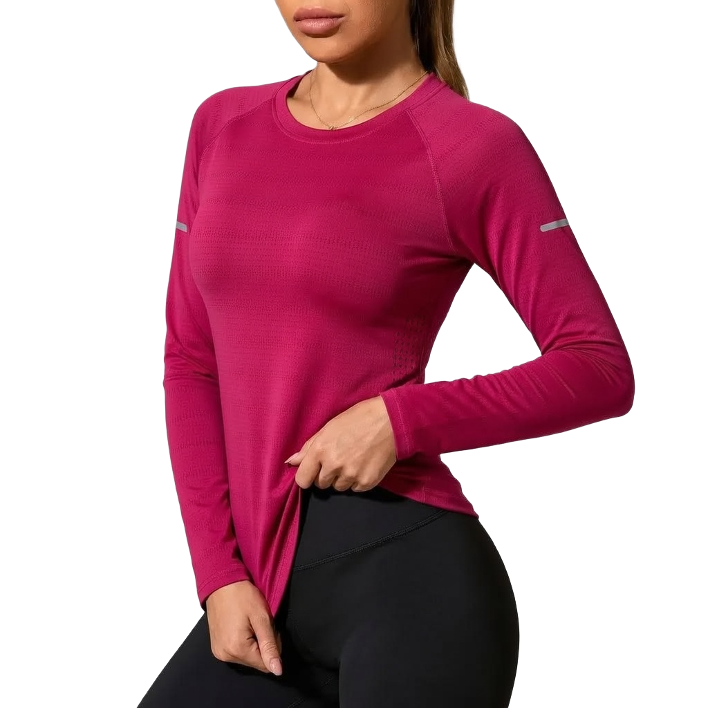 Women’s Quick-Dry Long Sleeve Sports Tops, Breathable Lightweight Shirts for Running & Outdoor Activities