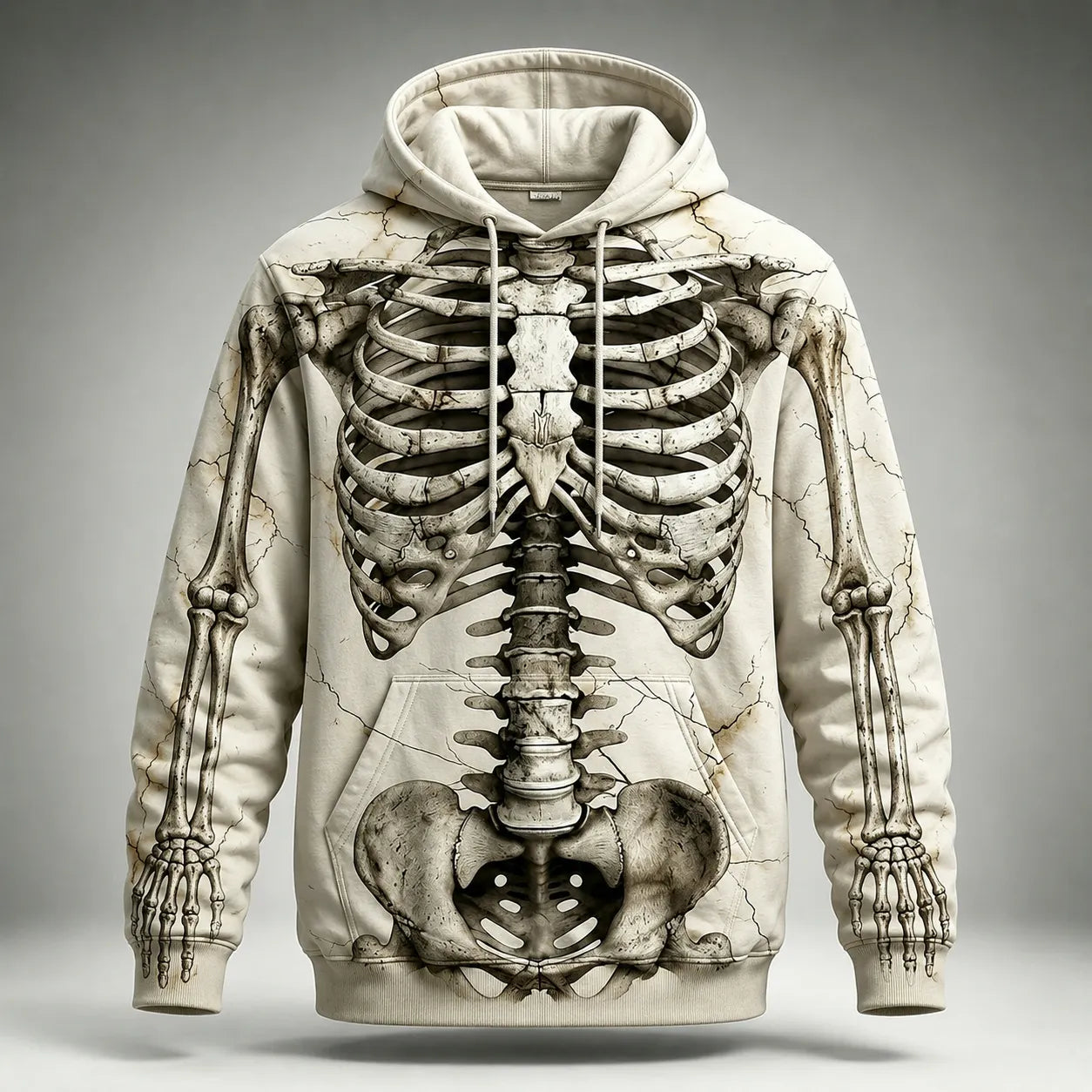 Men's Vintage Scary Face Print Gradient Graphics Halloween Hoodie