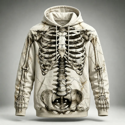 Men's Vintage Scary Face Print Gradient Graphics Halloween Hoodie