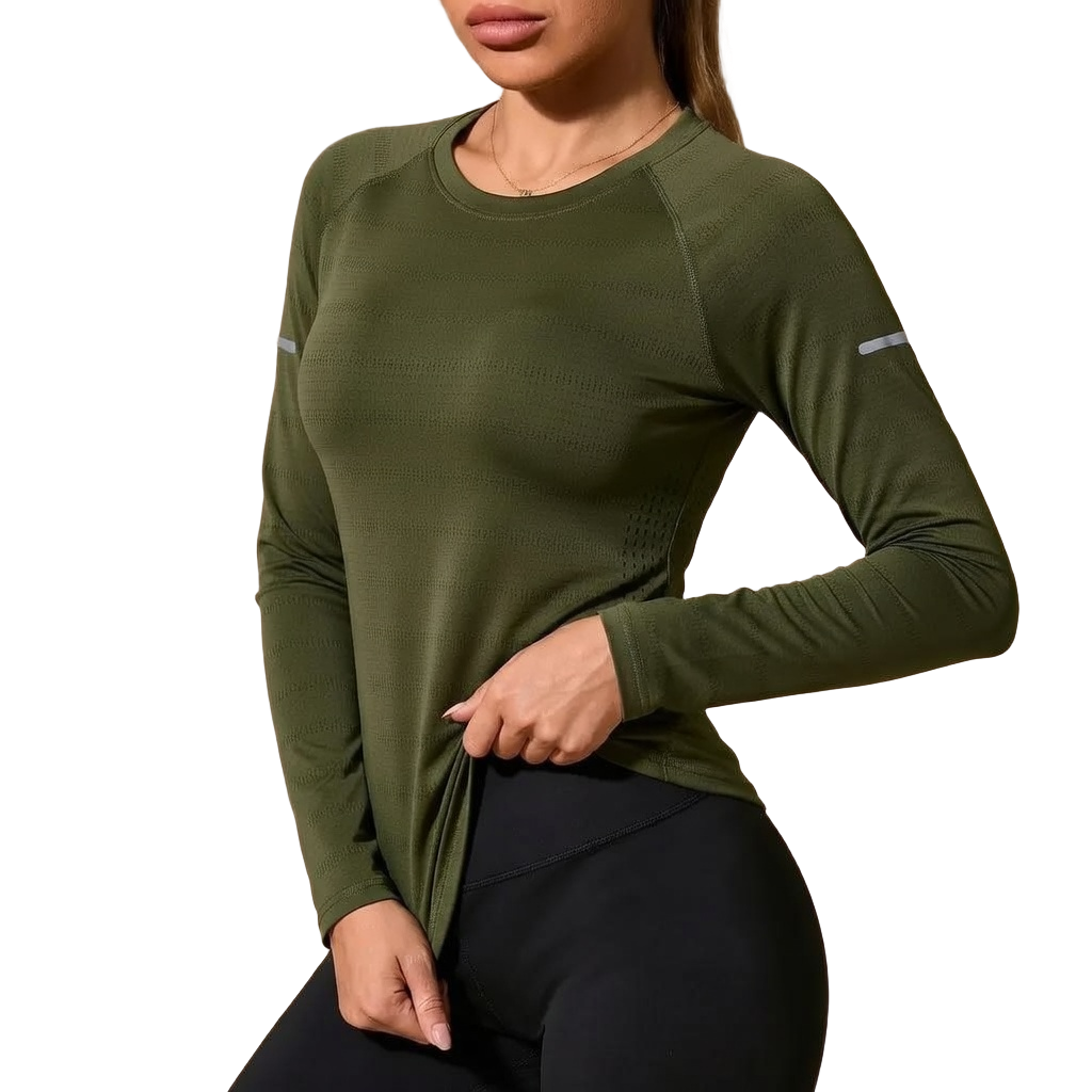 Women’s Quick-Dry Long Sleeve Sports Tops, Breathable Lightweight Shirts for Running & Outdoor Activities