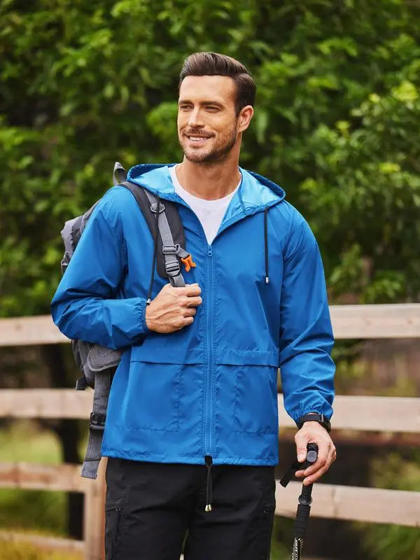 Men's Packable Jacket Outdoor Waterproof