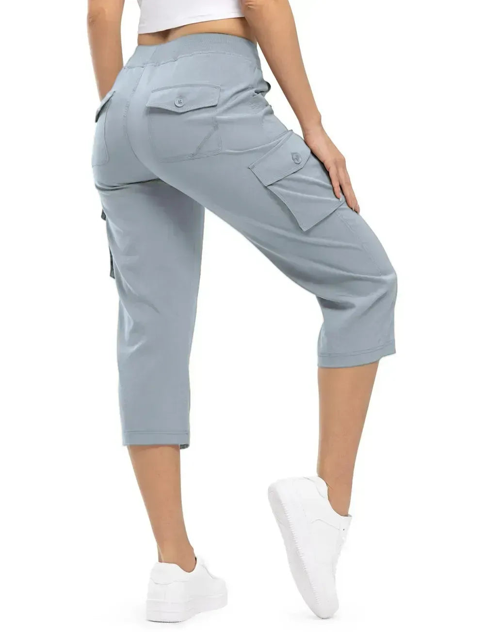 Women's Cargo Capris Lightweight Hiking Pants Shorts Cropped Cotton